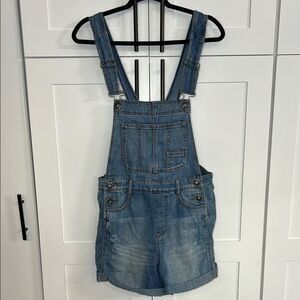 Free People Blue Denim Overalls Relaxed Fit - Sz 27